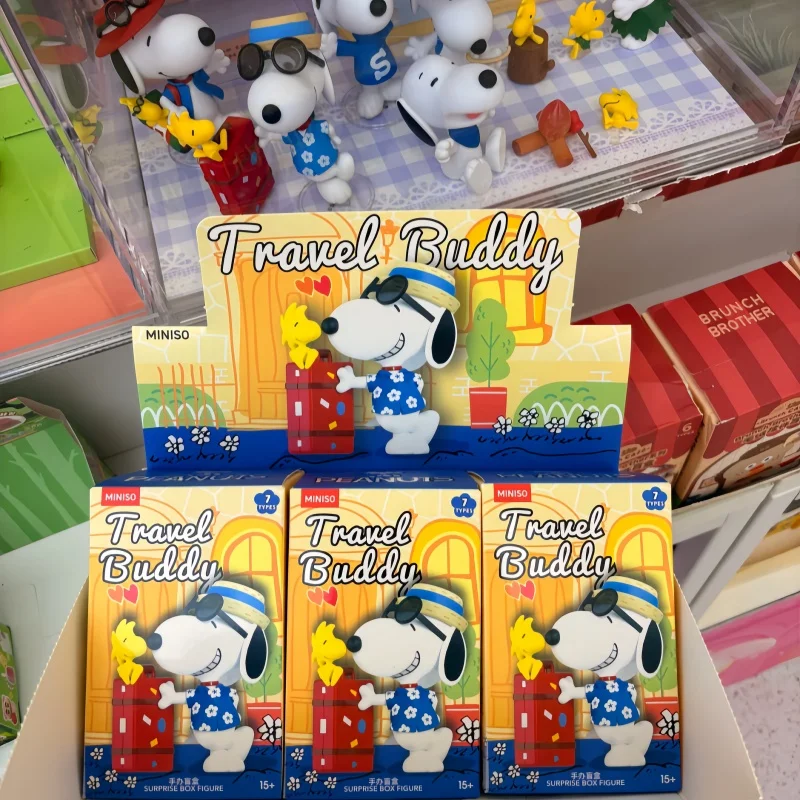 Peanut Anime Snoopy Travel Companion Series Blind Box Static Doll Decor Collection Surrounding Puppies Bag Hanging Toy Kids Gift view 2
