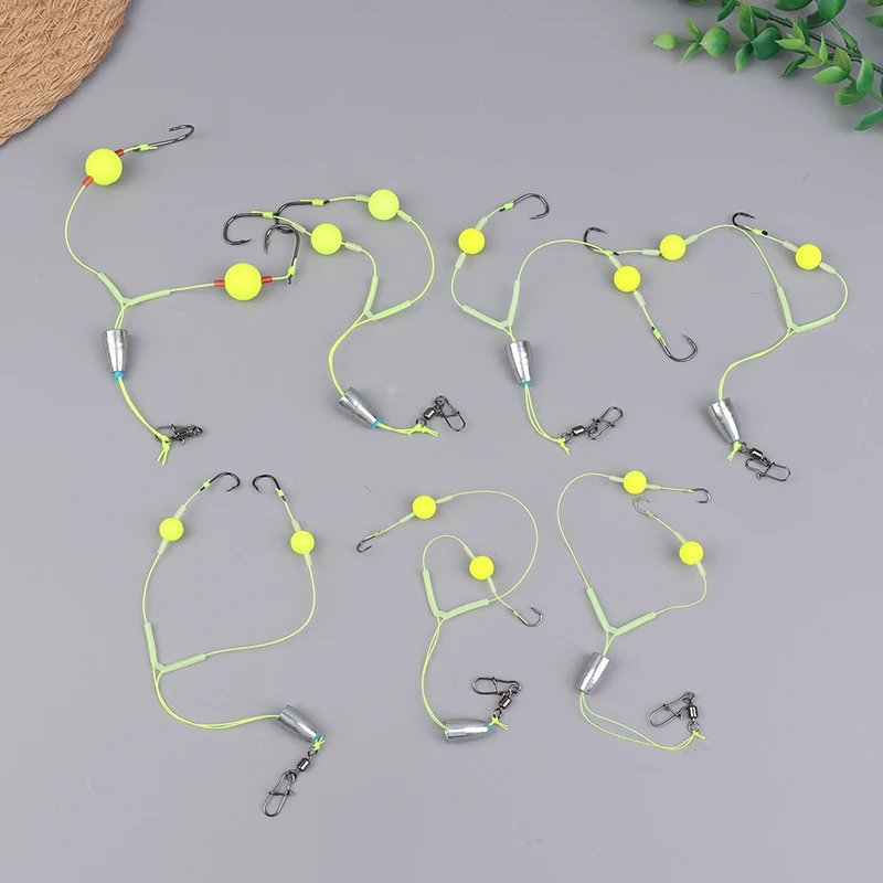 1Pc Double Hook Fishing Hair Rigs Hook Reverse Bottom Line Suspension Carp Fishing Hook Ready Made Anti Bottom Carp Rigs