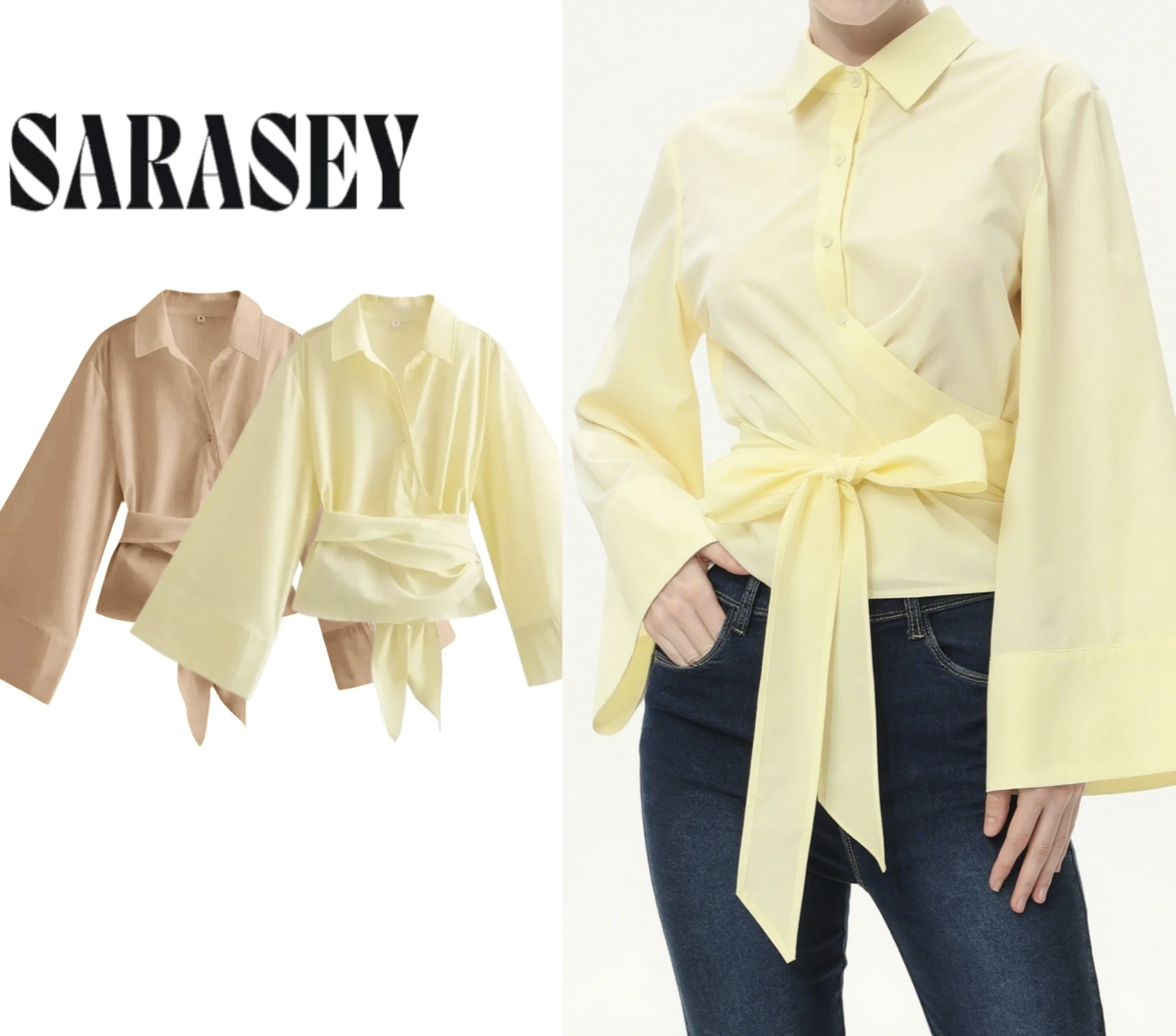 2025 mujeres Chemise Femme Casual Polo Collar corbata versión corta doble botonadura viajero camisa diaria blusa Simple y elegante