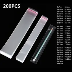 Transparent Long Plastic Self Adhesive Bag Self Sealing Small Bags For Pen Jewelry Candy Packing Resealable Cookie Packaging Bag