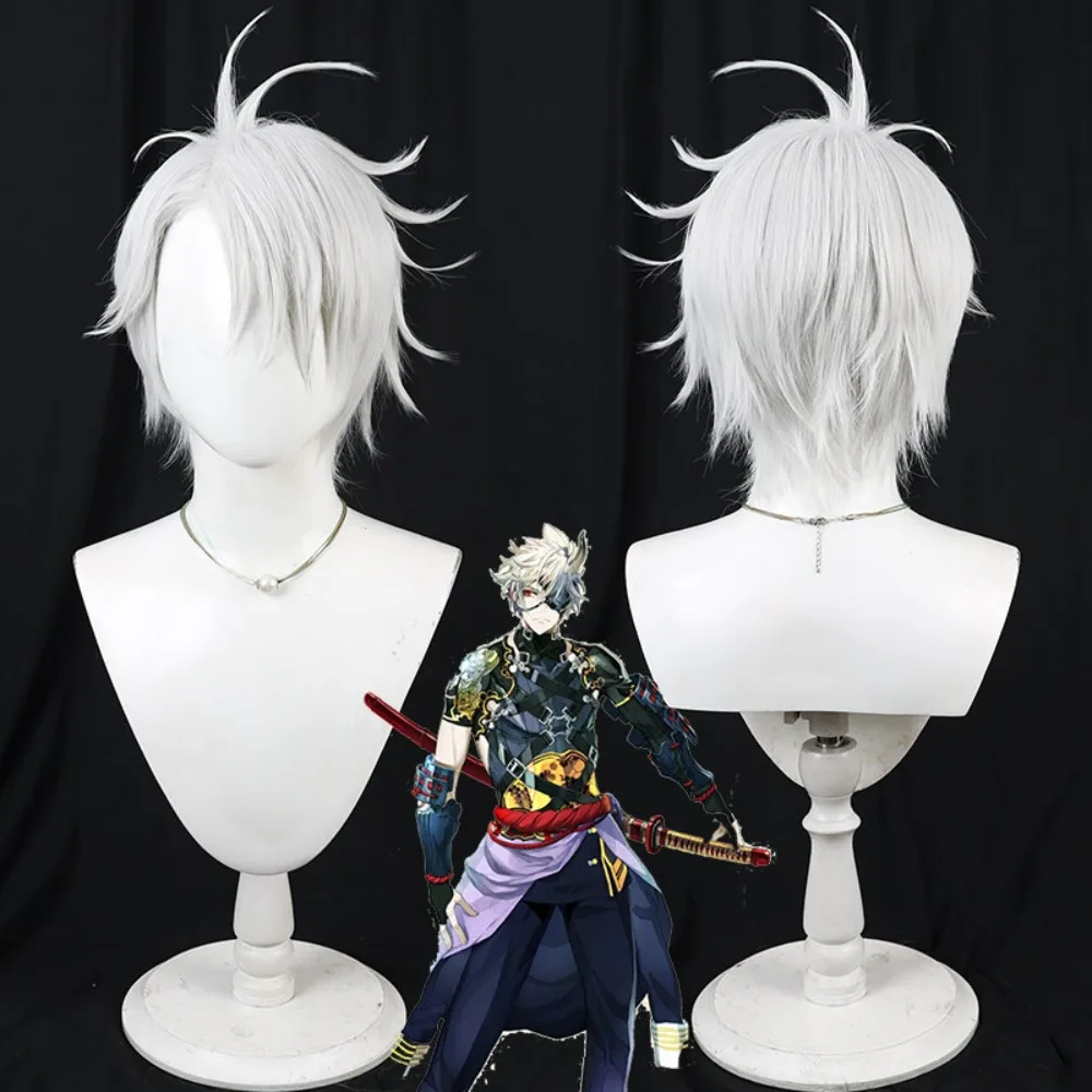 

Парик для косплея Touken Ranbu Onimaru Kunitsuna, белые волосы