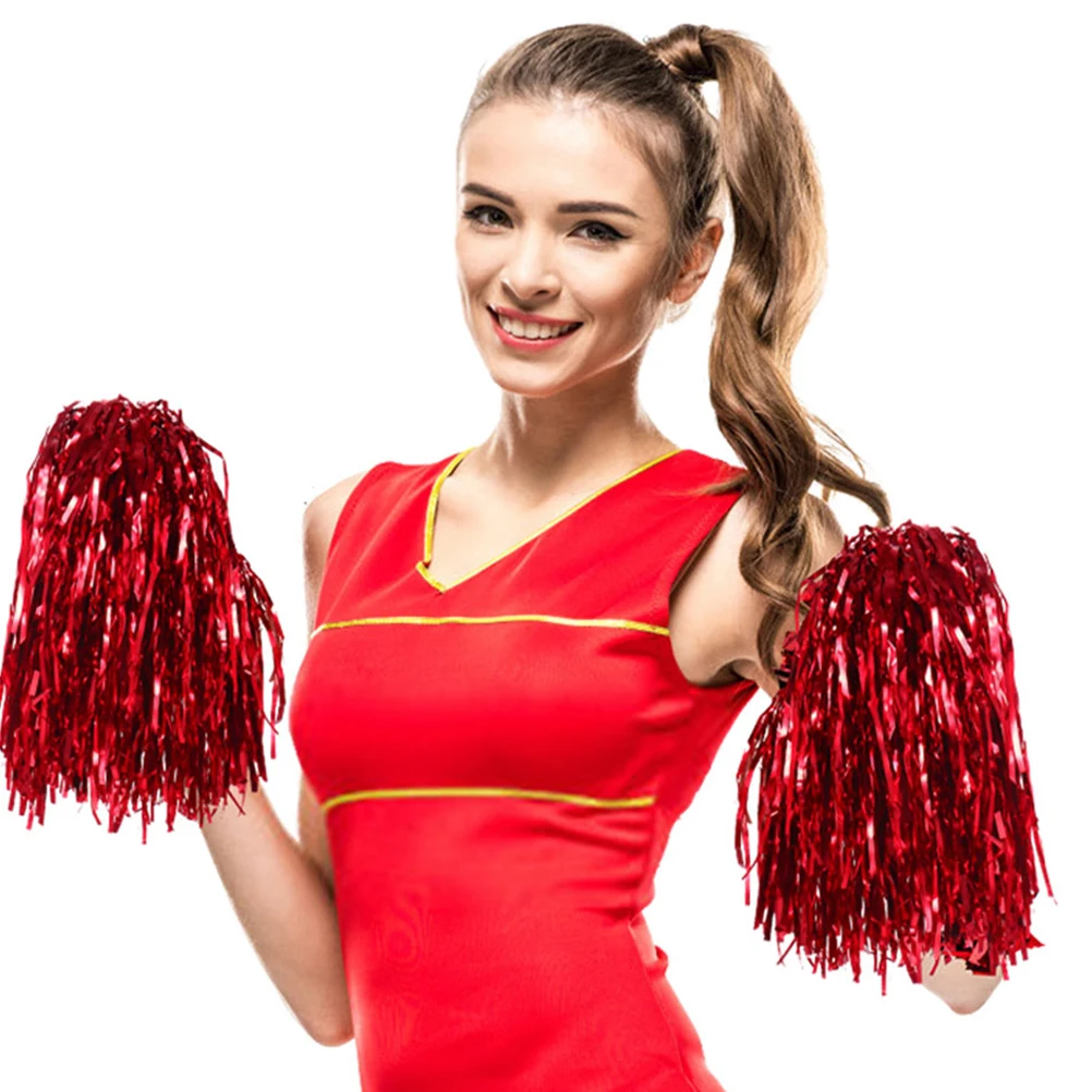 

28Pcs Cheerleading Pom Poms Metallic Handheld Pom Poms for Dance Cheerleading Gymnastics School Sports Party Supplies