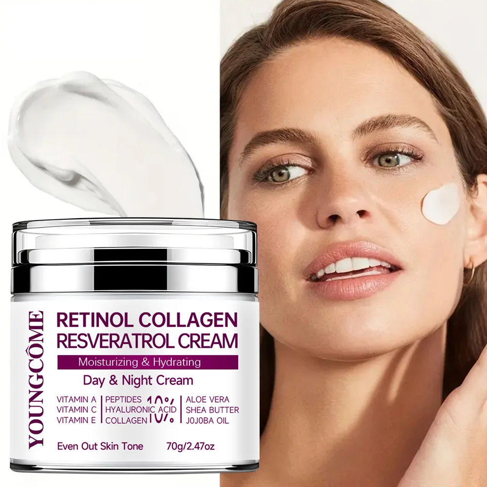 Retinol Collagen Resveratrol Face Cream Moisturisering Facial Anti aging Skin Care Repair Fade Fine Line Whitening Skin