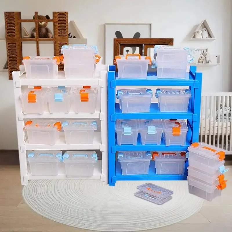 Doll House Decor at 1:12 Scale, Multi-layer Storage Shelves Miniature, Home Model Furniture toy, Dollhouse Accessories