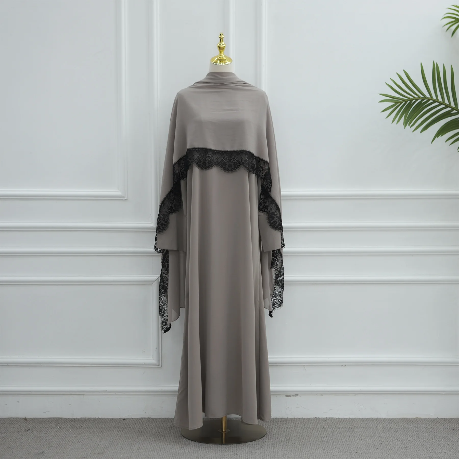 Dubai-Style Lace Abaya Two-Piece Set product image from Kayea’s Collections
