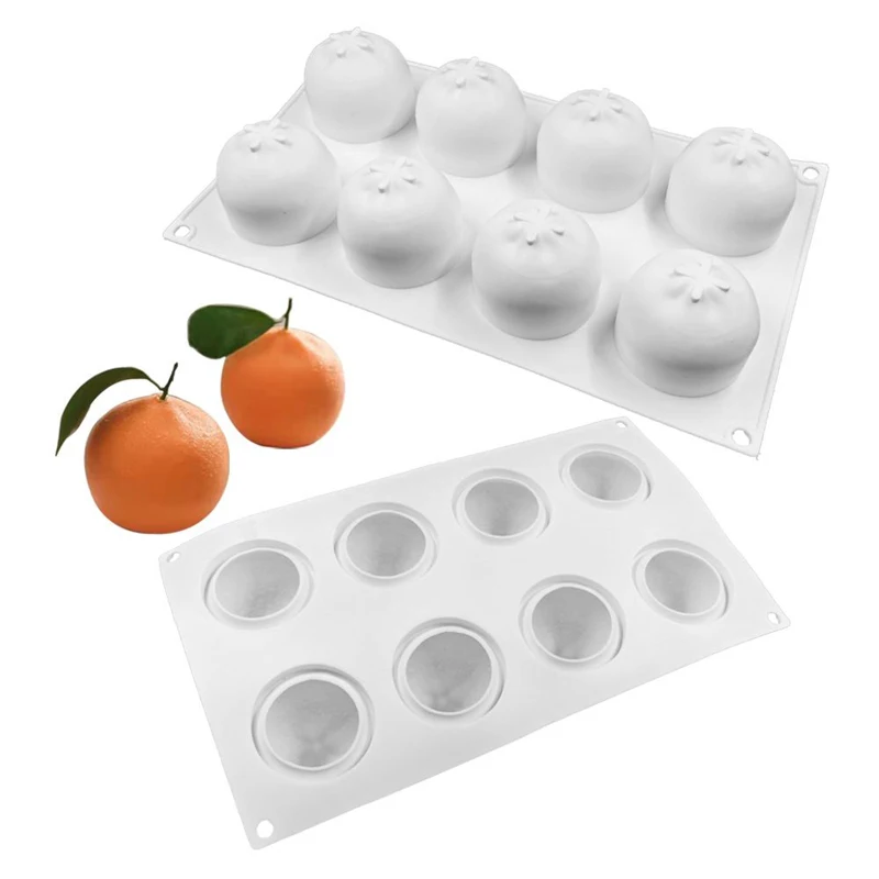 New Orange Silicone Cake Mold For Baking Pastry Mandarin Orange Mould Dessert Fruit Mousse Pan Bakeware Chocolates Moule