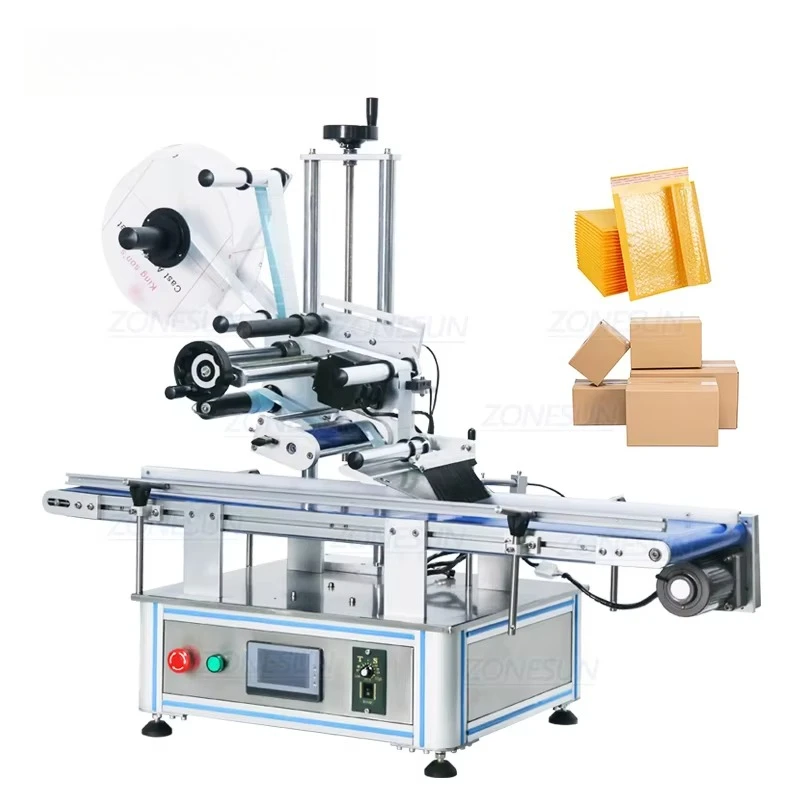 ZONESUN ZS-TB150PB Scratch Card Flat Surface Bottle Pouch Automatic Labeling Sticking Machine for Cosmetics