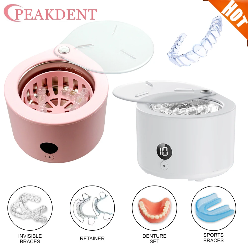 

Household Ultrasonic UV Cleaner Dental Assistant Denture Bath Cleaning Kit Multi-Function Invisible Retainer Denture Cleaner