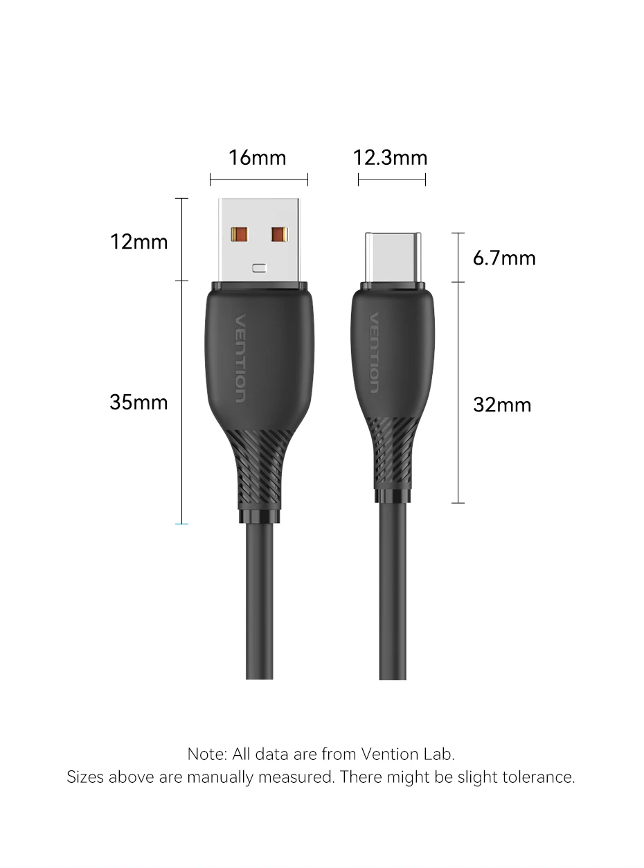 Vention 100 W USB-C-Kabel, Schnellladekabel, USB A auf Typ C-Kabel für Huawei Mate Honor, Xiaomi, USB-C-Kabel, Mobiltelefon, Ladedatum – Detail 17