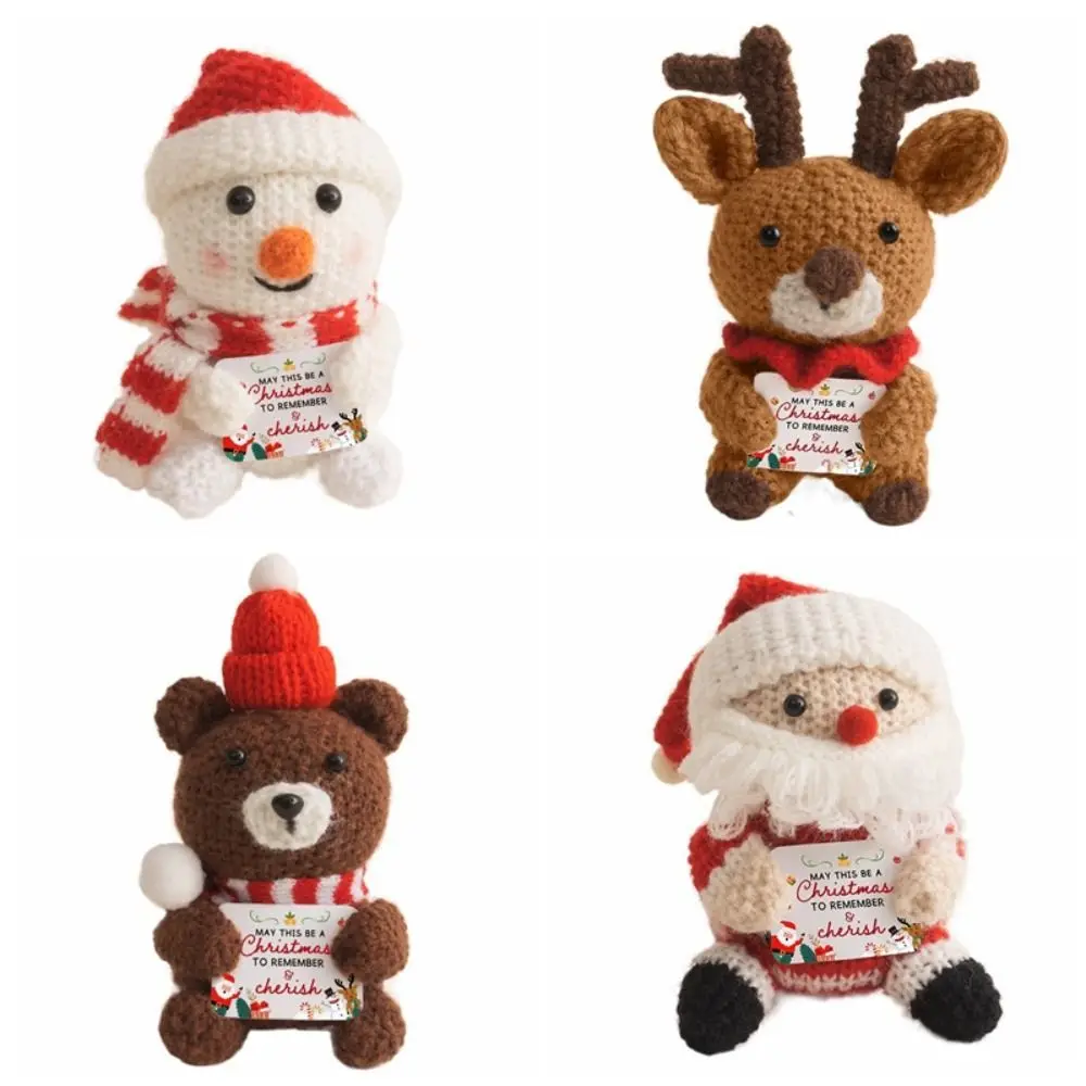 New Mini Crochet Christmas Dolls Knitted Cartoon Home Decor Gifts Handmade Room Ornament Christmas Party