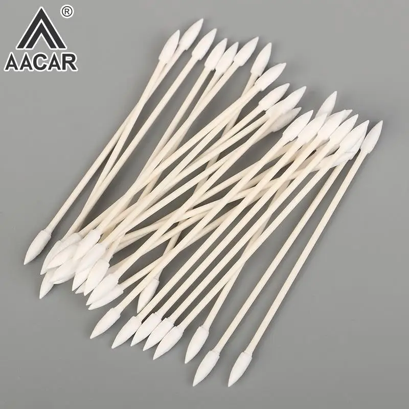 25pcs/bag Disposable Cotton Swab Cosmetics Permanent Makeup Health Medical Ear Jewelry Clean Sticks Buds Tip Cotton Head Swab