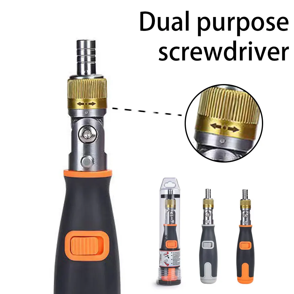 Portable Ratchet Screwdriver S2CR-V Multifunctional Screwdriver Set 180° Adjustable Anti-skid Handle Hidden Screwdriver Head