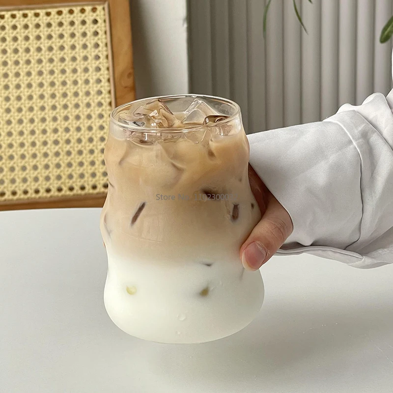 Ins Restaurant Iced American Coffee Cup Latte Juice Cup Cold Drink Drink Glass Cup Fruit Tea Cups Mug  Water Glass Drinkware