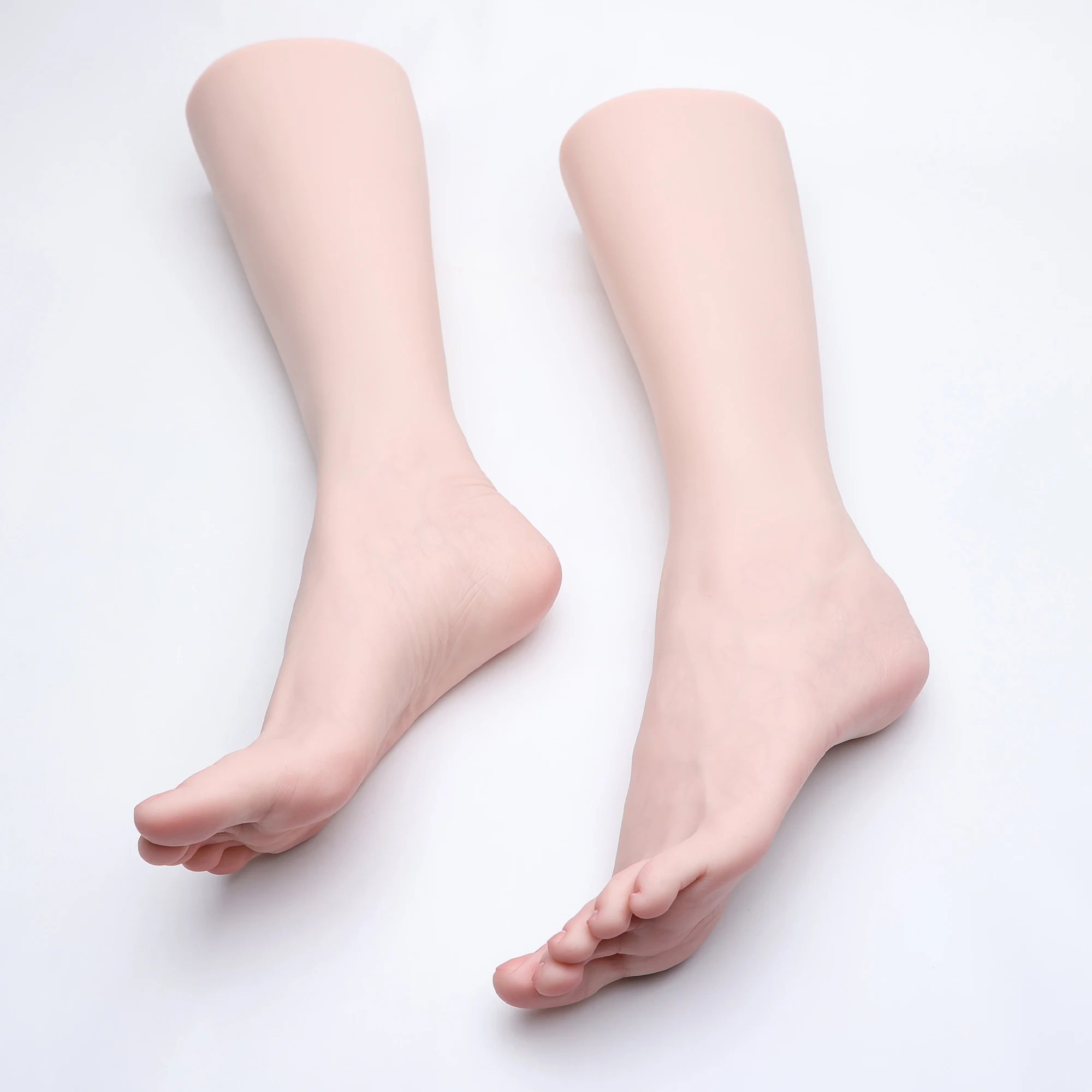 Modello di piede femminile ad alta simulazione Piedini di manichino per manicure finta in silicone JDWTA Gamba inferiore Punta nuda Scarpe Display Puntelli Salon Art