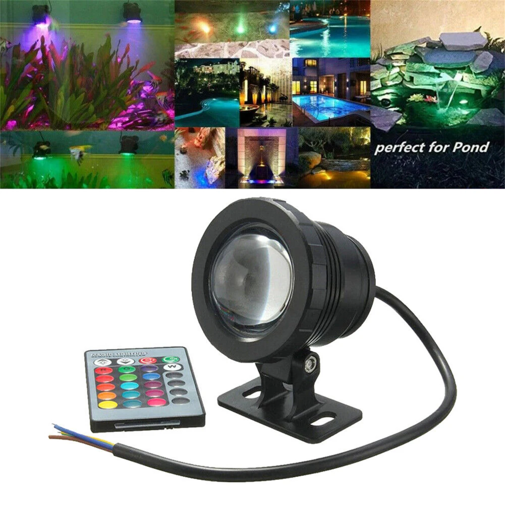 

Waterproof RGB LED Underwater Fountain Light 110V 220V 10W Super Bright Waterproof Pool Pond Aquarium Spotlight