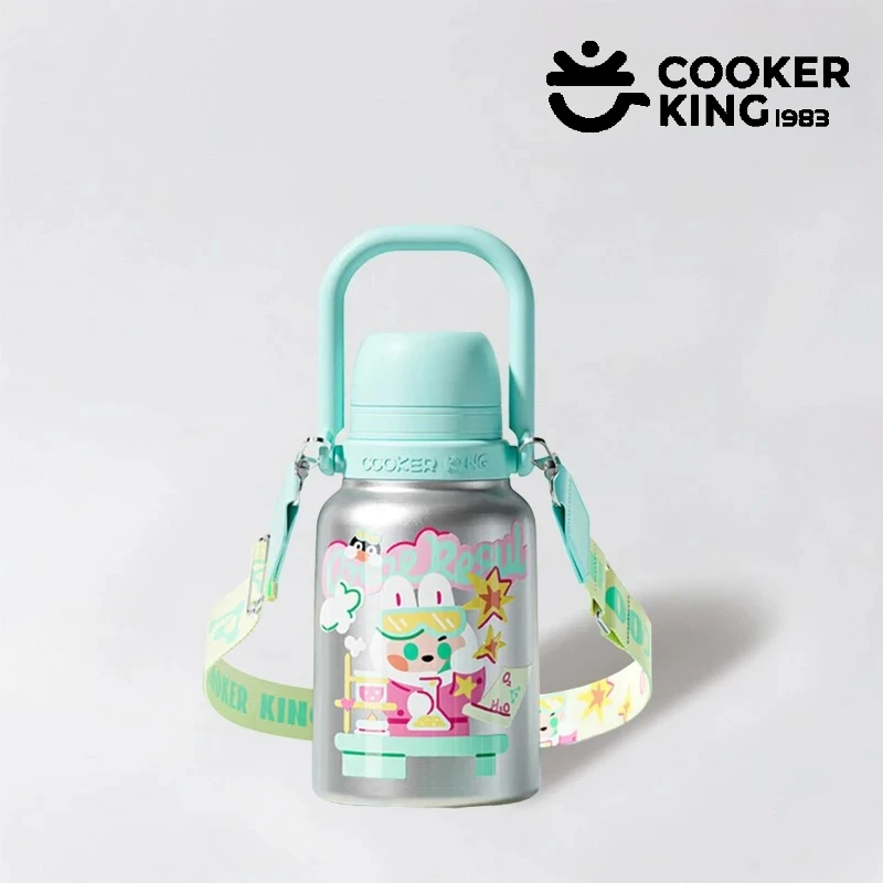 

COOKER KING 1100ML Double Lid Insulated Cup 316/304 Stainless Steel+PP Large Capacity Straw Cup Waterbottle Household&School
