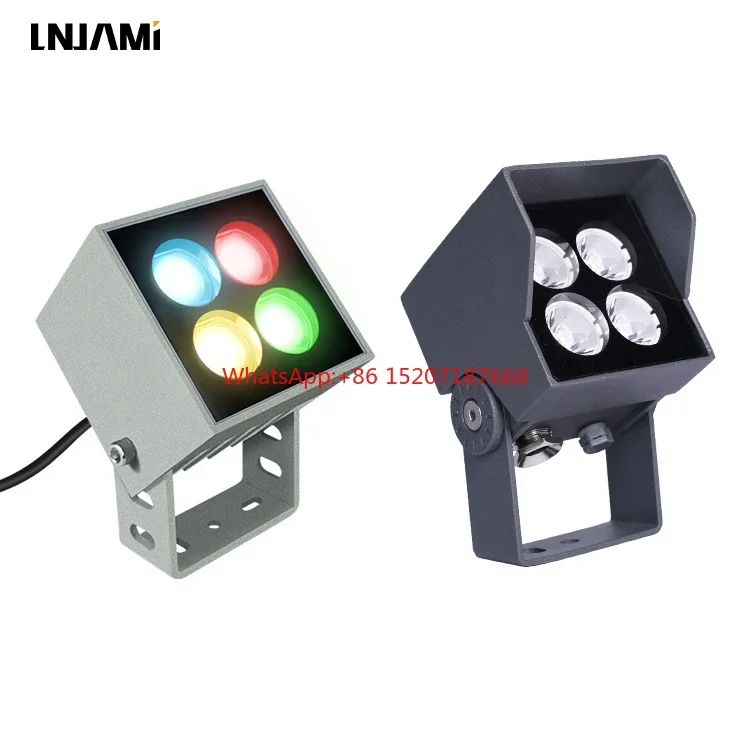 IP66 Rated 8W/12W Mini DMX-Controlled RGB LED Architectural Floodlights for Outdoor Building and Stage Lighting