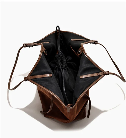 

Dave&Di Минималистичная женская сумка из матовой замши и искусственной кожи Большая вместительная сумка подмышками Повседневная универсальная сумка-ведро для женщин