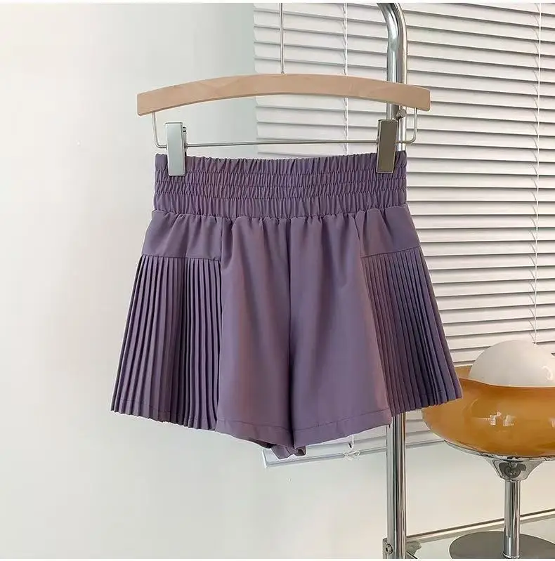 Neue Sportshorts für Damen, hohe Taille, Anti-Exposure, für Laufen, Training, Pilates, Fitness, Faltenrock, schnelltrocknende Yoga-Shorts – Detail 10