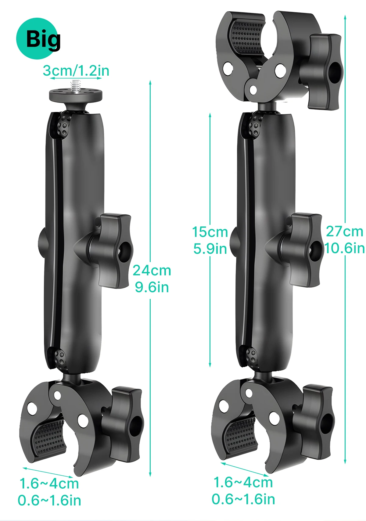 Kamera Doppel Clip Krabben Klemme Für GoPro Motorrad Fahrrad Lenker Clip Halterung Für Insta360 One X2 X3 Sport Kamera Zubehör – Detail 4