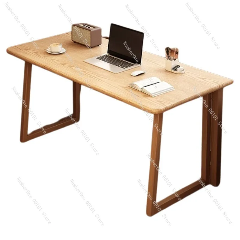 Space Saving Folding Computer Desk Narrow Wooden Study Table for Bedroom Home Office Wall Side Long Writing Workstation Simple