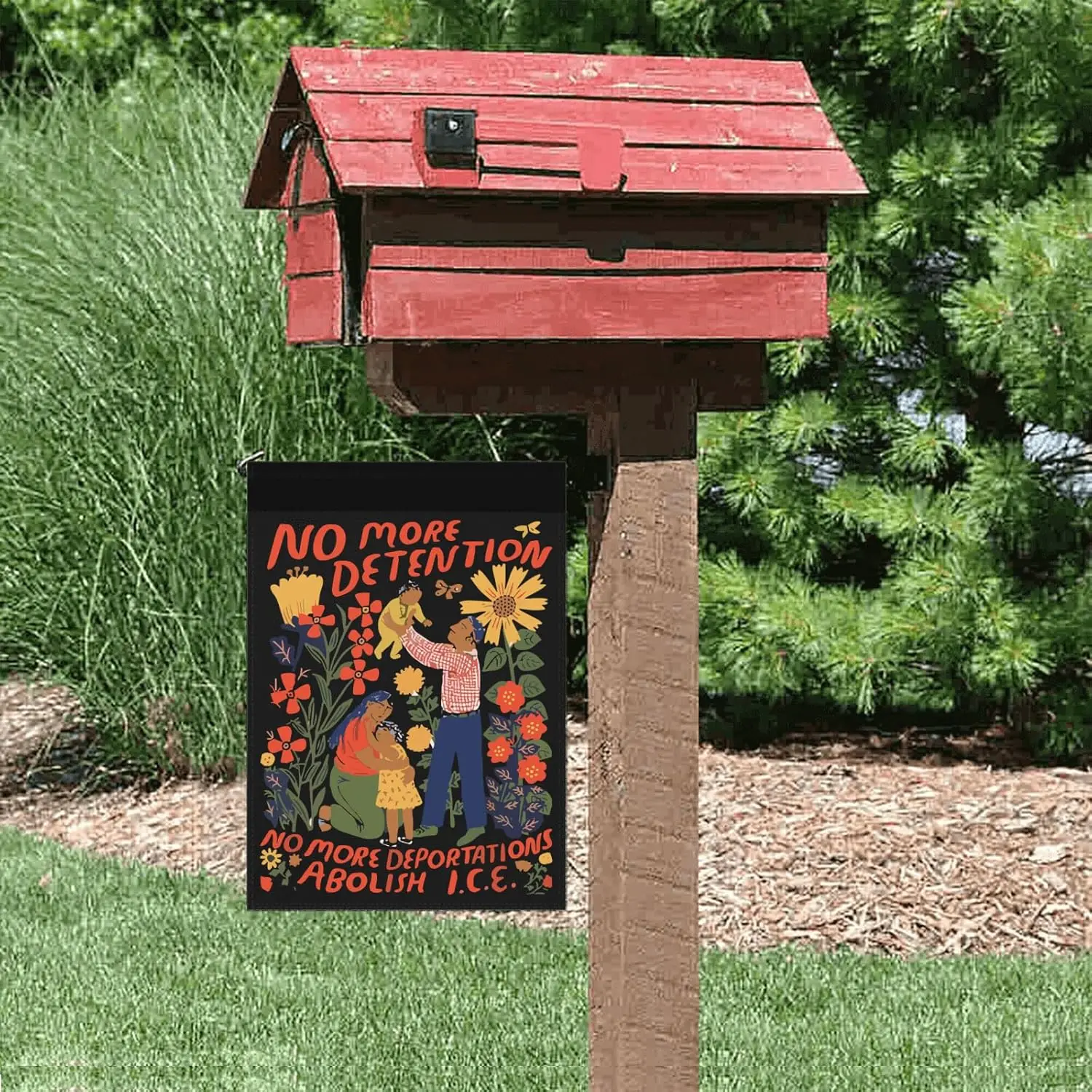 لا مزيد من الدخول لا مزيد من الاحتجاز إلغاء الجليد حديقة العلم أعلام شخصية 12x18 مزدوجة الوجهين حديقة العلم للصيف CCL #4