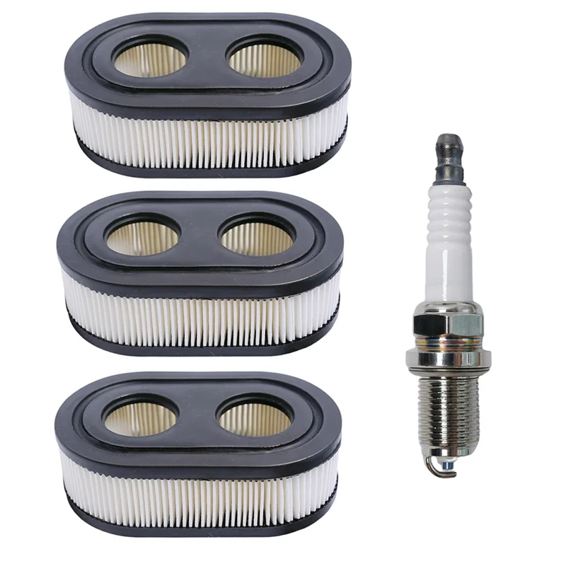A03F-3Pack 593260 Air Filters & 491055 Spark Plug For 550E 575EX Series Engines,Includes Lawn Mower Spark Plug Rc12yc 491055T