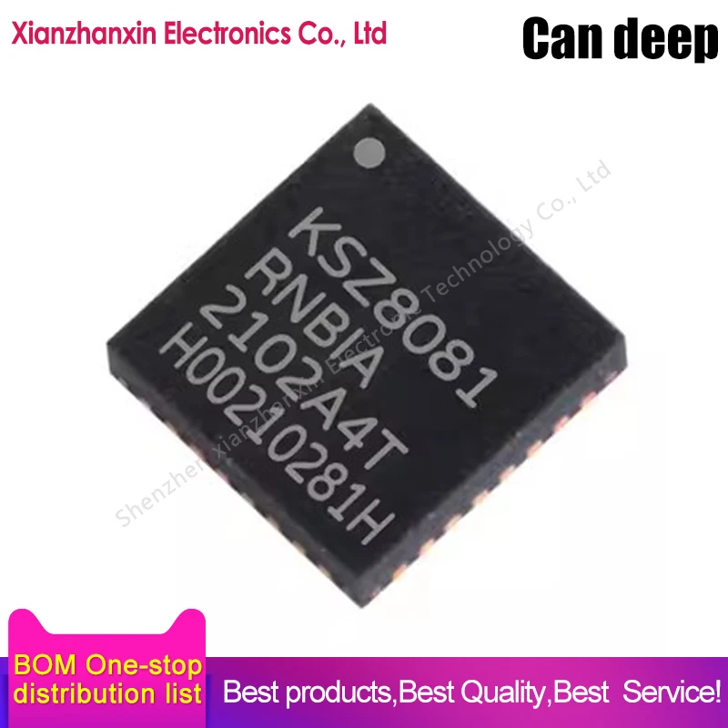 5pcs/lot  KSZ8081RNBIA-TR KSZ8081RNBIA KSZ8081 QFN24 Ethernet transceiver chip in stock