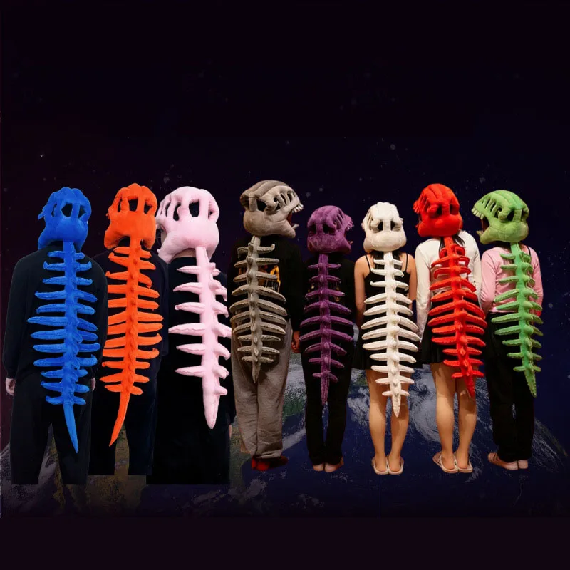3D Skeleton Design Plush Realistic Themed Skull Toy Cute Wearable Mask Dinosaur Carnival Cosplay Costumes Funny Headwear