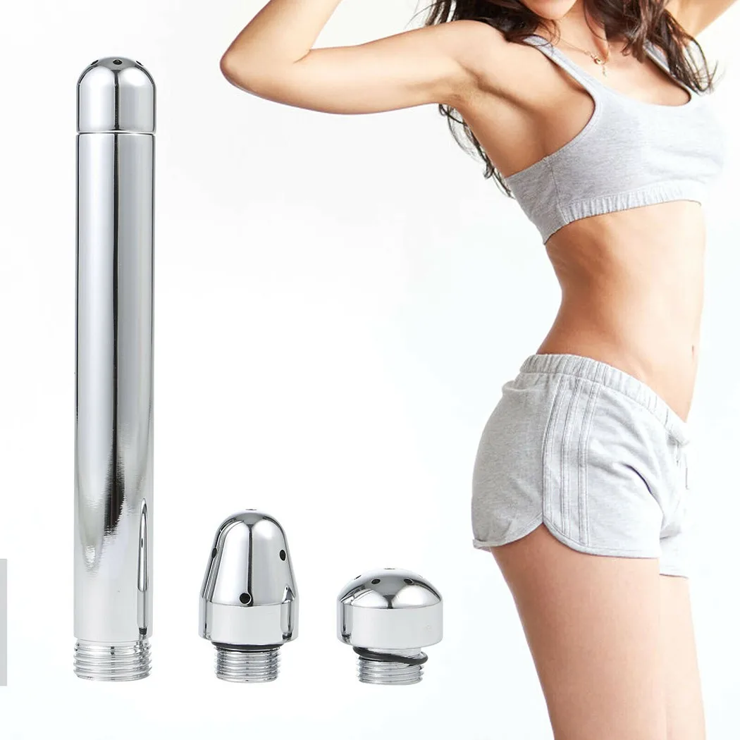 دش حقنة شرجية فوهة ماء 3 نمط رئيس الشرج دوش المهبل القولون أداة نظيفة تنظيف أداة الشرج حقنة شرجية الألومنيوم حقنة شرجية دش #3