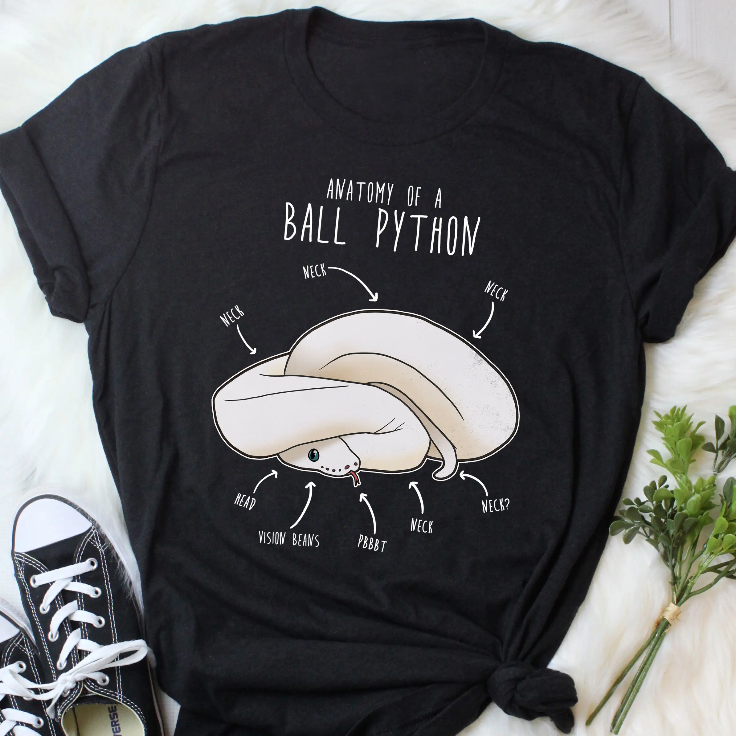 Leucistic Ball Python T Shirt Reptile Funny White Snake Lover Cute Mom Dad