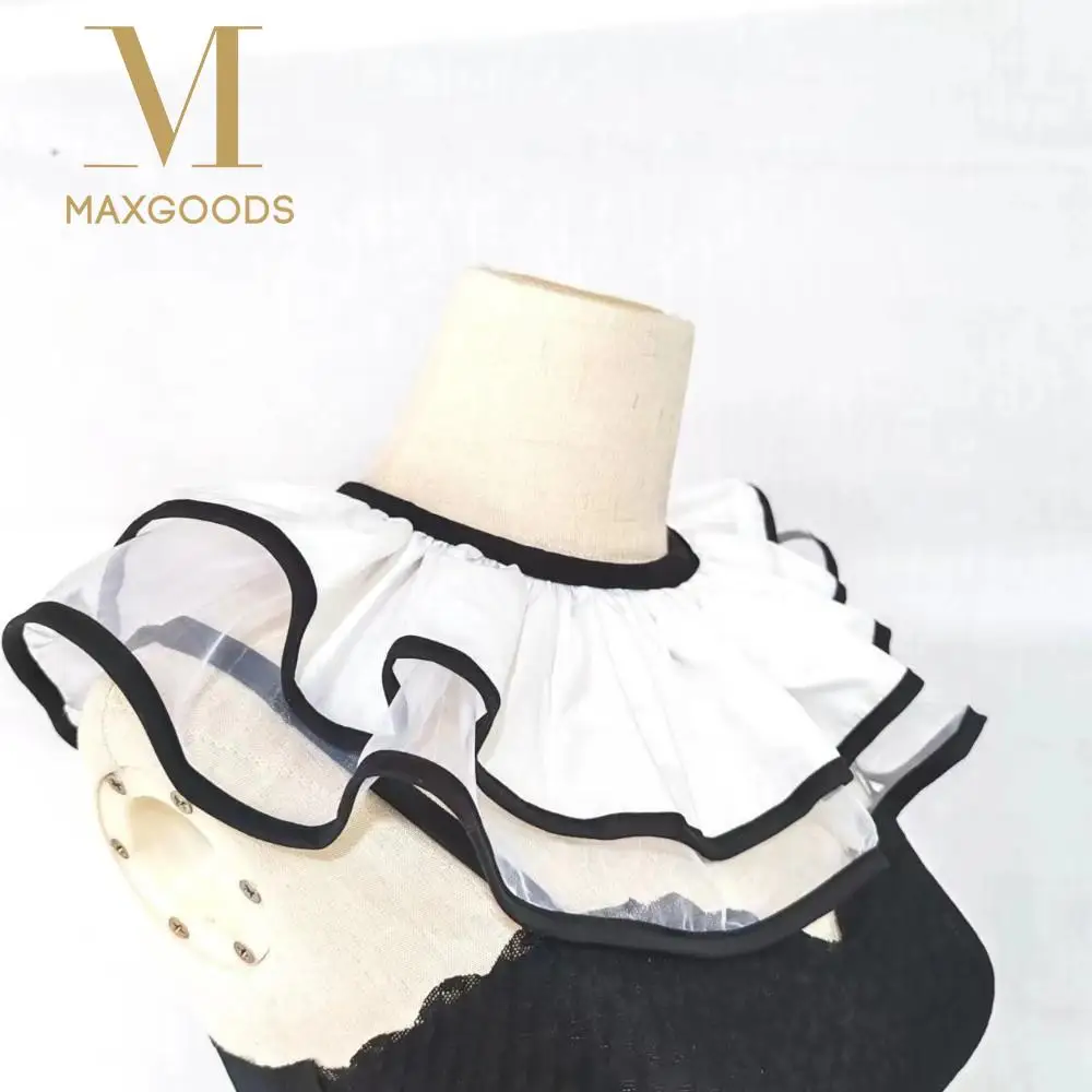 

Лолита в стиле ретро Лолита с искусственным воротником, черно-белая двухслойная накидка с лацканами, плиссированный дизайн, съемный воротник на шею, костюм для вечеринки