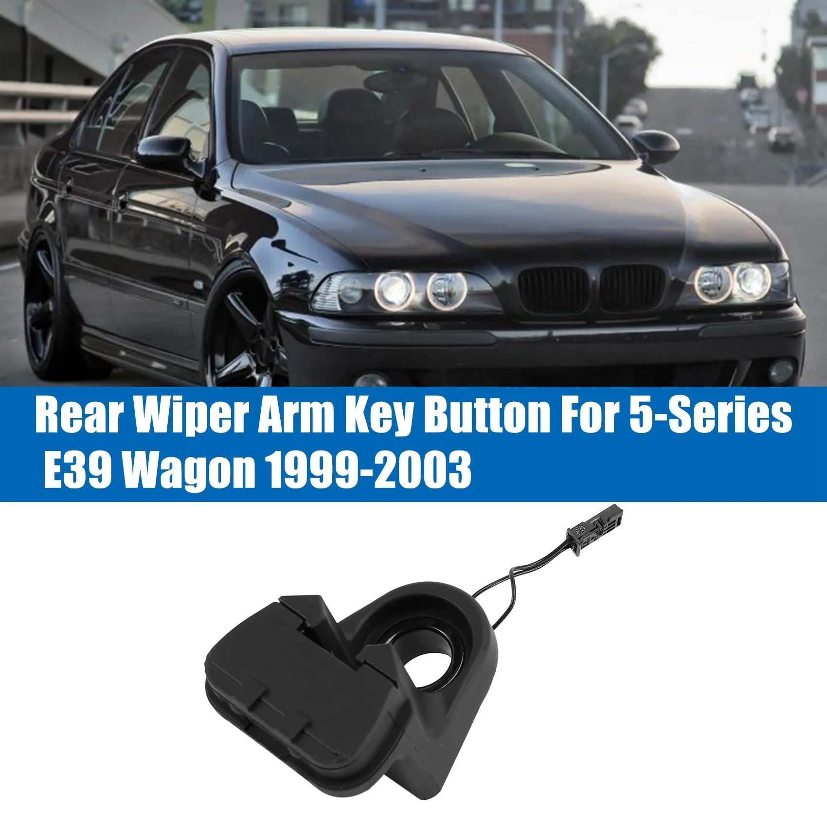 Car Rear Wiper Arm Key Button with Micro-Switch for-BMW 5-Series E39 Wagon 1999-2003 61318363631