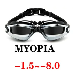 Gafas de natación para miopía para adultos, lentes profesionales para piscina, antivaho, impermeables, venta al por mayor, 2021