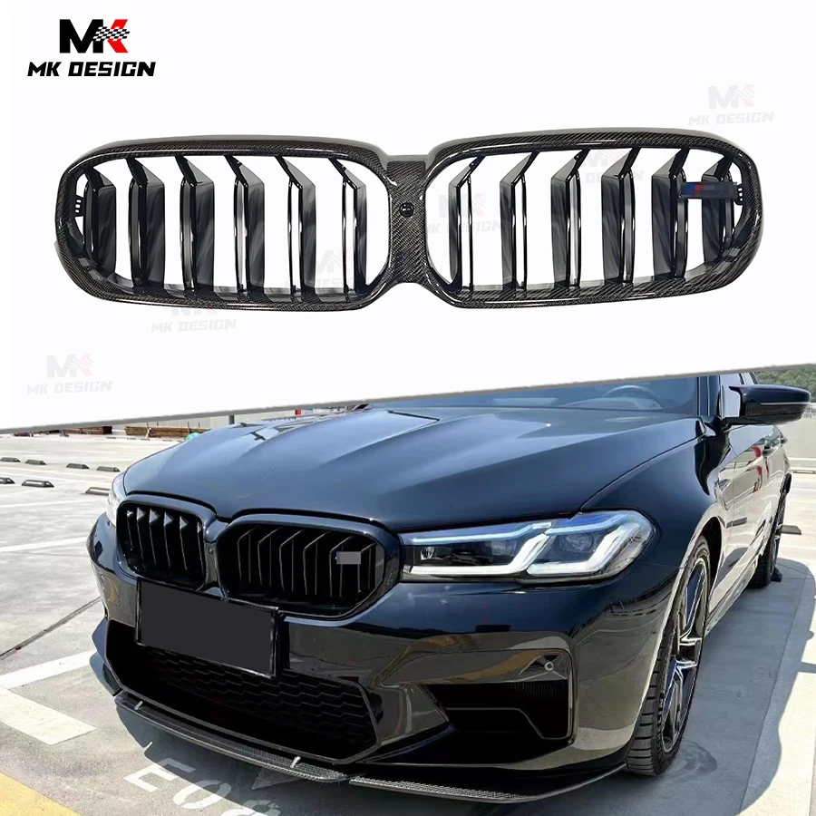 

Dry Carbon Fiber Front Grill for BMW G30 F90 M5 LCI 2021+ Front Bumper Grills Mesh Grille Replacement Car Accessories
