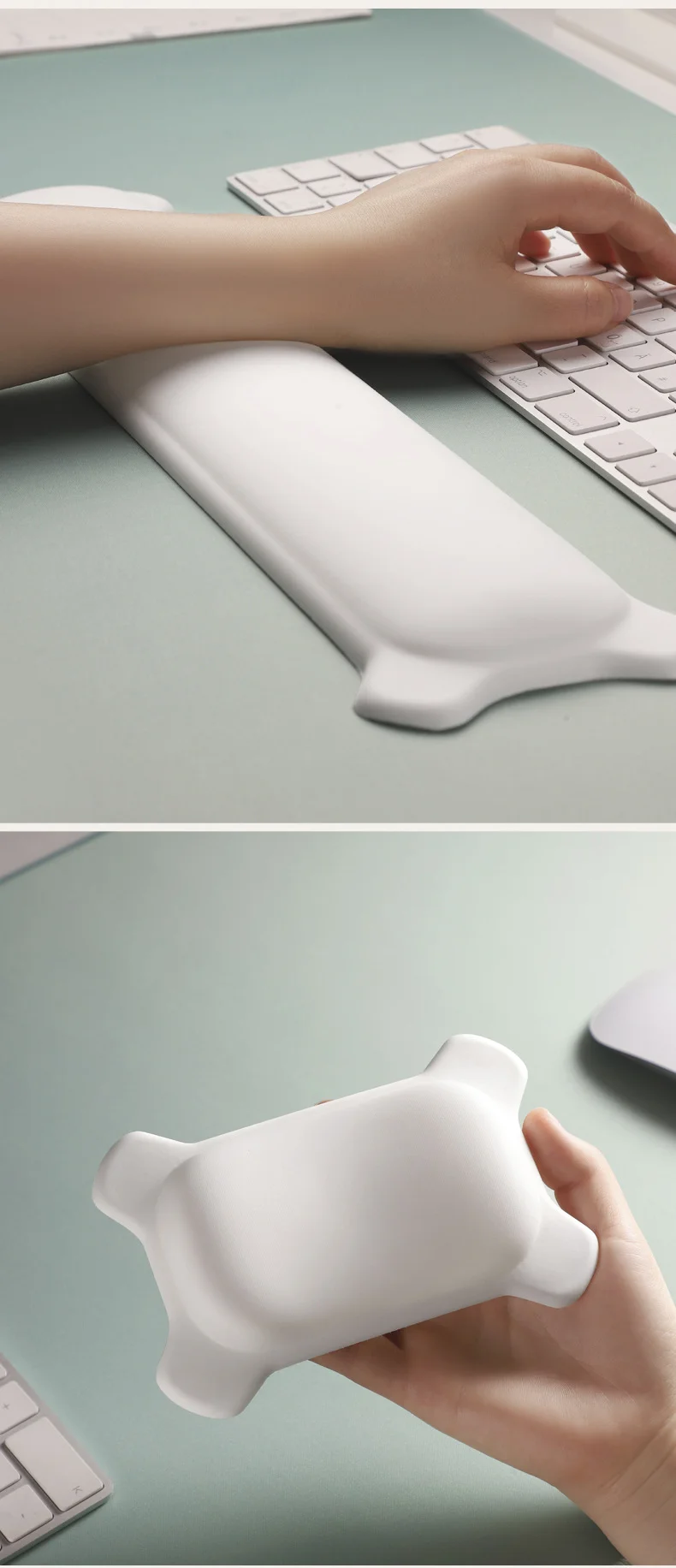 Silikon-Handgelenkauflage, Mauspad, Tastaturunterstützung, ergonomische Schreibtischunterlage für Büro und Gaming, 5 Farben, 2 Größen – Detail 7