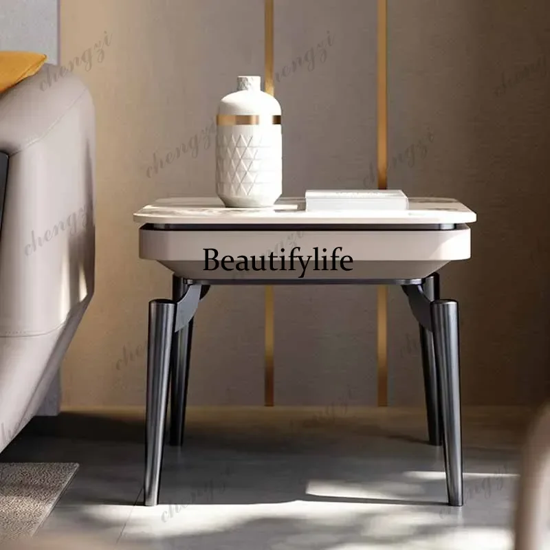 A68 Kawaii Cute Clear Coffee Table Tray Metal Simple Low Balcony Small Side Table Mobile Nordic Modern Mesa Auxiliar Home Furnit