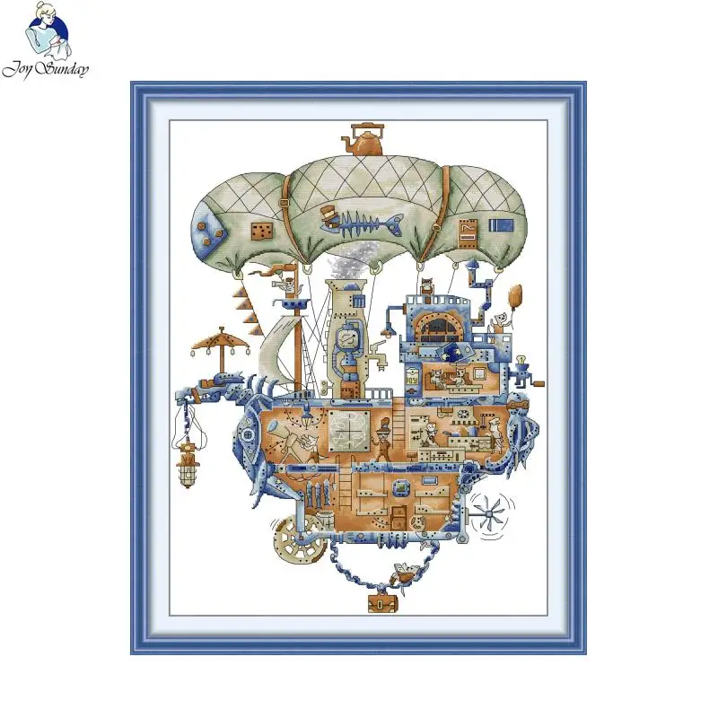 

Набор для вышивания крестиком Joy Sunday, 11CT/14CT, с изображением воздушного судна, для рукоделия, творчества, декора дома, подарков