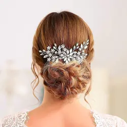 New Hair Card Bridal Headdress Handmade Inlaid Crystal Comb Ladies Rhinestone Gift Wedding Portrait Accessories