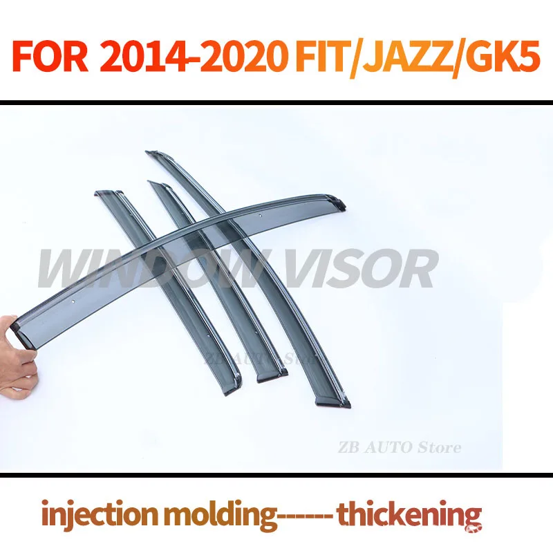 For   Fit/Jazz 2014-2020  Window visors  Rain water prevention; Covering the sunlight; Anti fog; Snow prevention