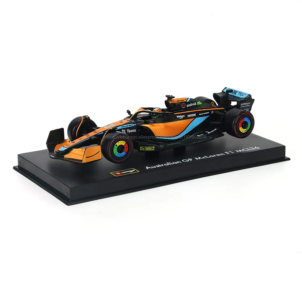 Bburago-Modèle de voiture moulé sous pression en alliage, véhicule de luxe, Lando Norris, F1 McLaren, MCL36, Daniel Ricciardo, 1:43, 2022, #4