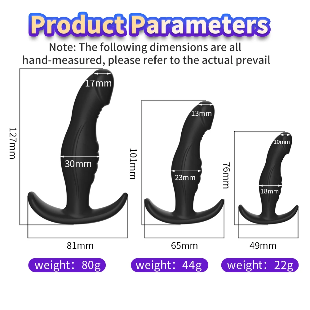 Anal Plug Silicone Butt Plug Realistic Glans Design Textured Prostate Massager Anal Trainer Kit Soft Safe for Beginner Men Women - Image 6