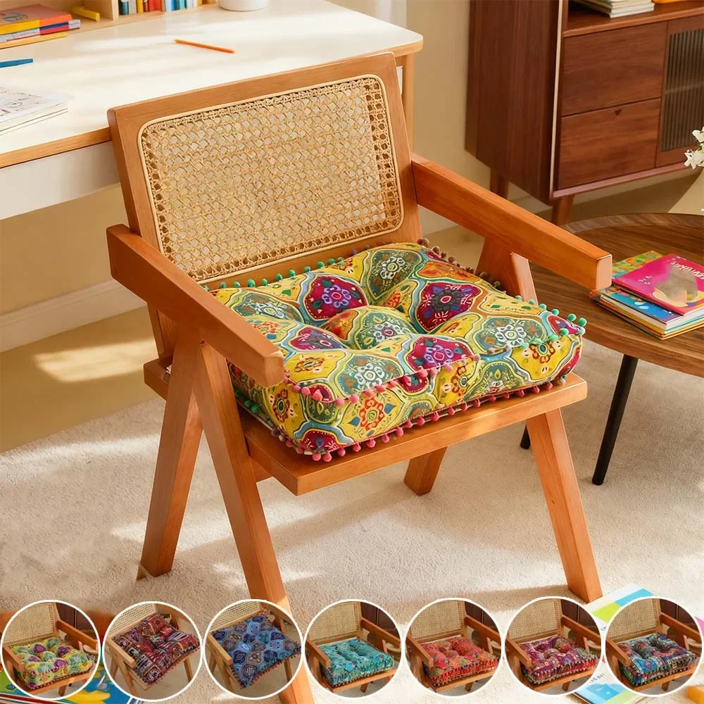 Moroccan Ethnic Style Square Pad 40x40x8cm Soft Cushion Multi-functional Pads Chair Meditation Tatami Mat 방석 Cojines Para Sillas