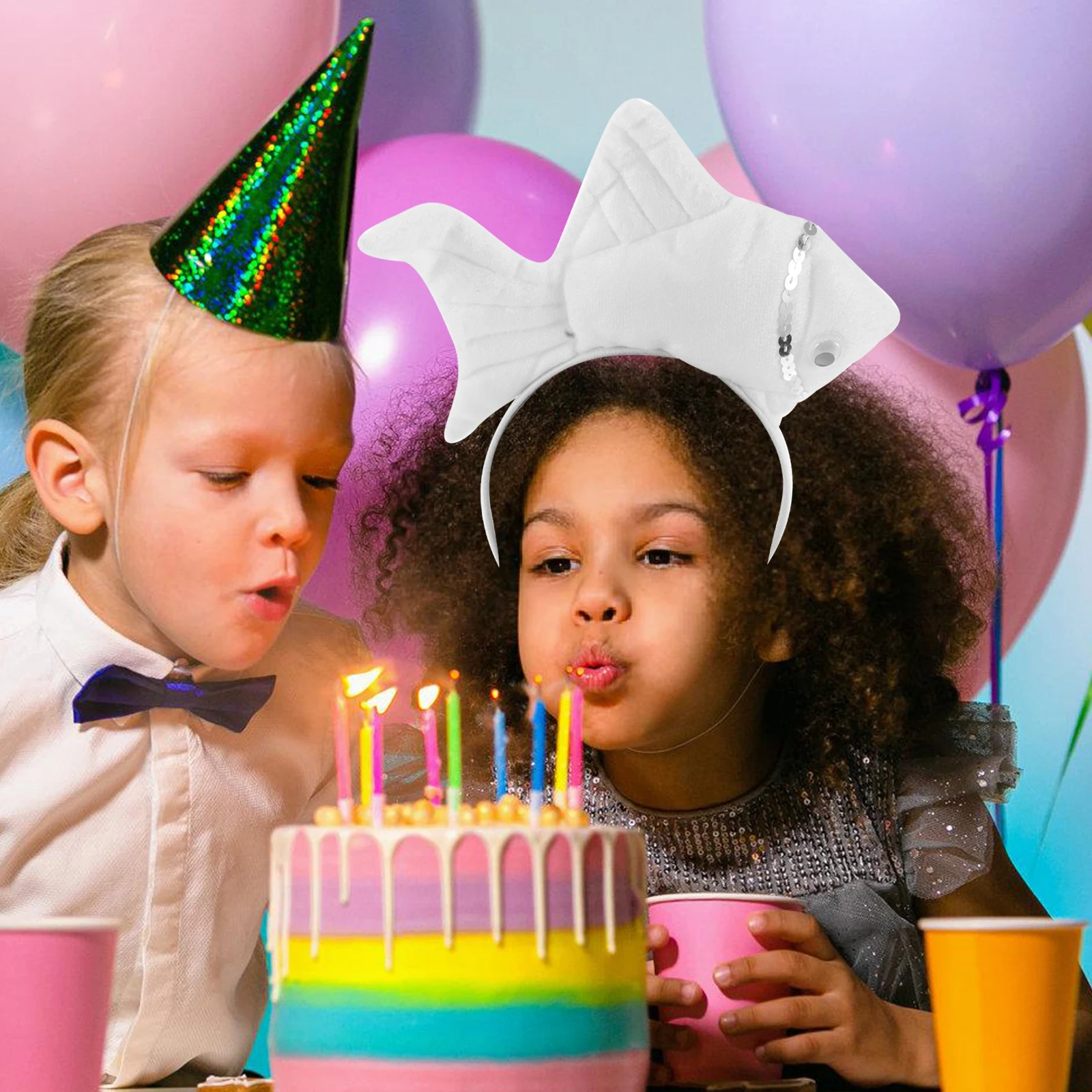 

Creative Cartoon Fish Headband For Kids Stuffed Hair Clasp Ocean Themed Festival Party Accessory Adorable Fish Shaped Animal