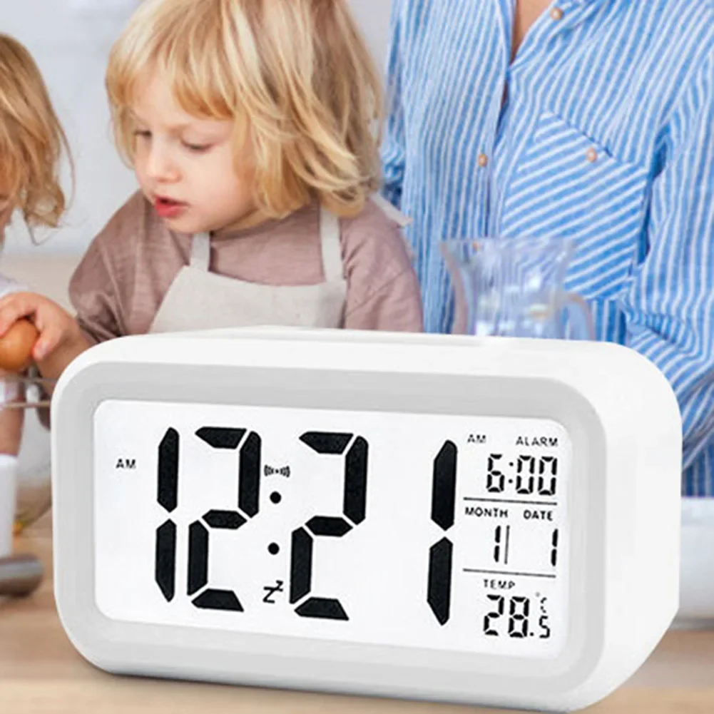 Household Desktop Alarm Clocks Backlight  Digital Alarm Clock Data Time Calendar Temperature Display Snooze