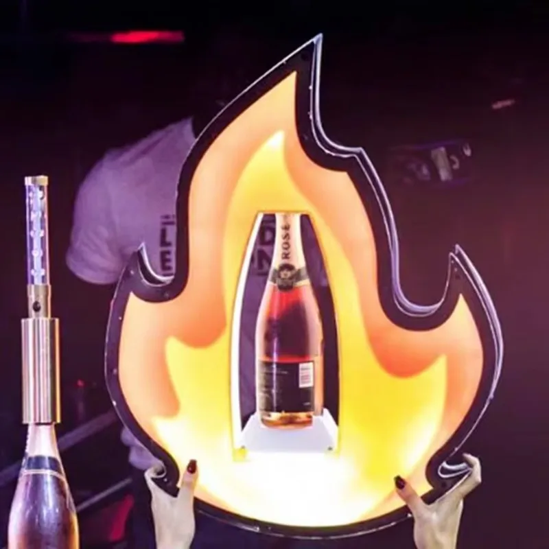 Modern Elegant Rechargeable LED Wine Bottle Glorifier Luminous Display Presenter Stand for Bar Club VIP Service