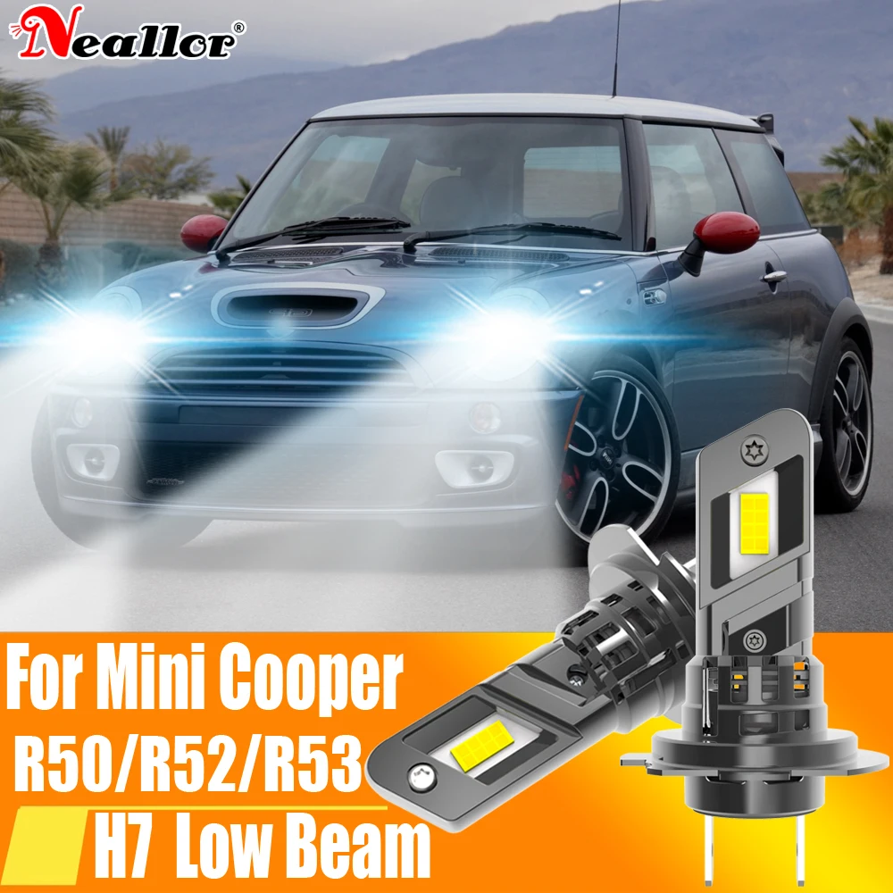 2pcs High Power H7 Led Headlight Canbus H18 Car Bulb 6000K White Light Moto Turbo Diode Lamp 12v 55w For Mini Cooper R50 R52 R53