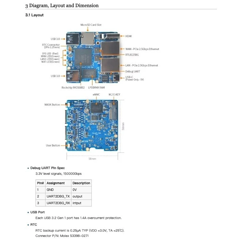 NanoPi R5C 4GB RAM SBC Single Board Computer Linux OS Type-C USB Interface Embedded Development Board
