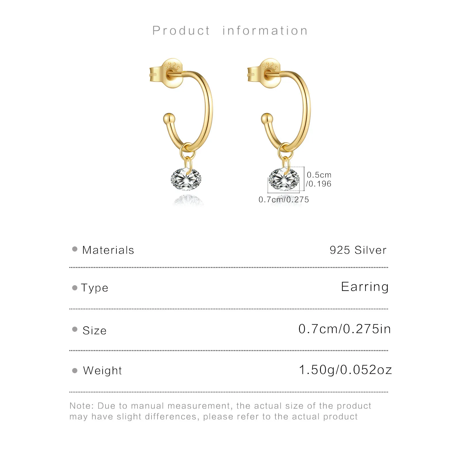 ANDYWEN 925 Sterling Silver C Hoop Earrings Pear Shaped CZ Zircon Drop Dangle 2026 Women Minimalist Fashion Fine Jewelry 6