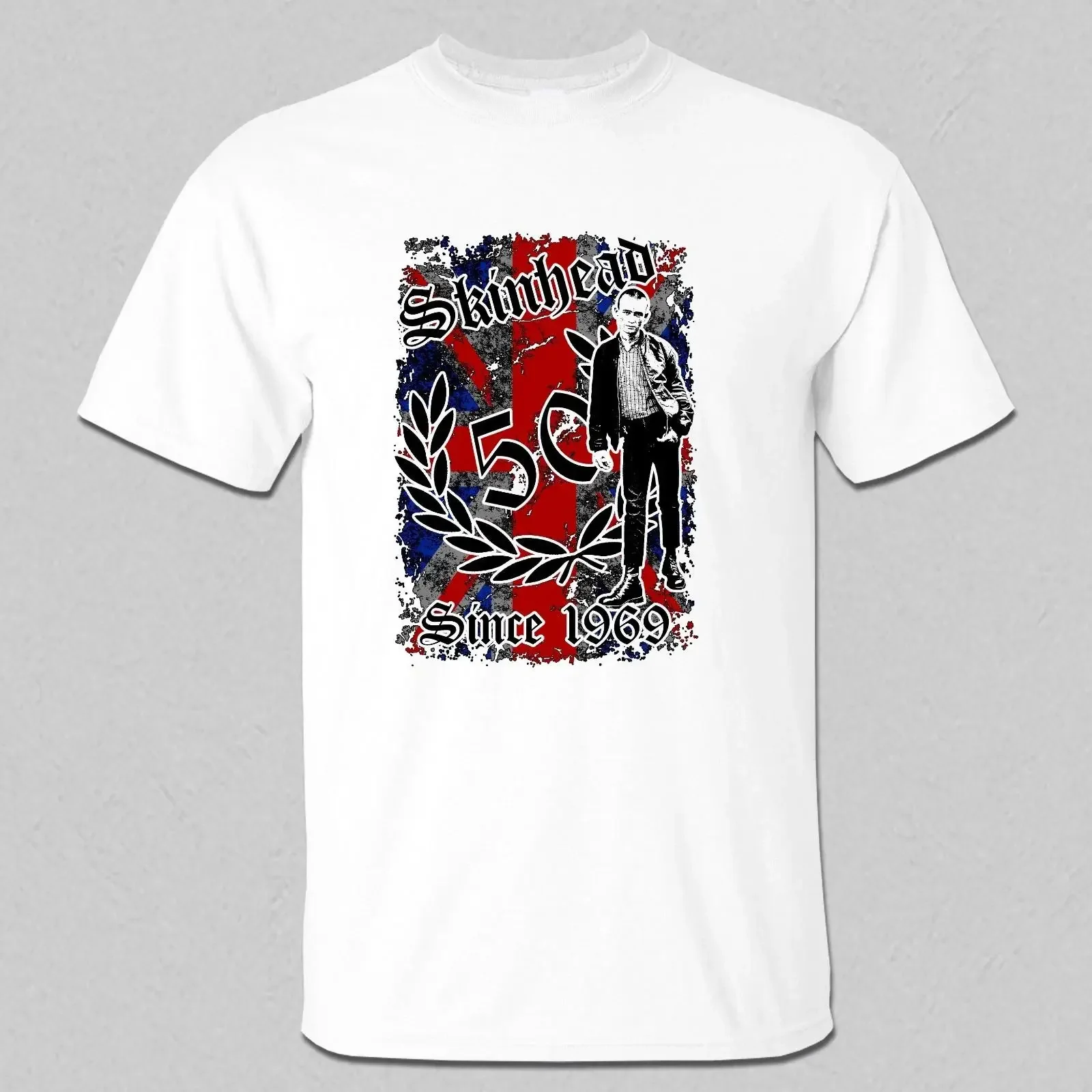 SKINHEAD 50 YEARS T Shirt NEW Size S 3XL Oi Punk Working Class 1969 vintage Washed Stylish streetwear homme Casual fashion